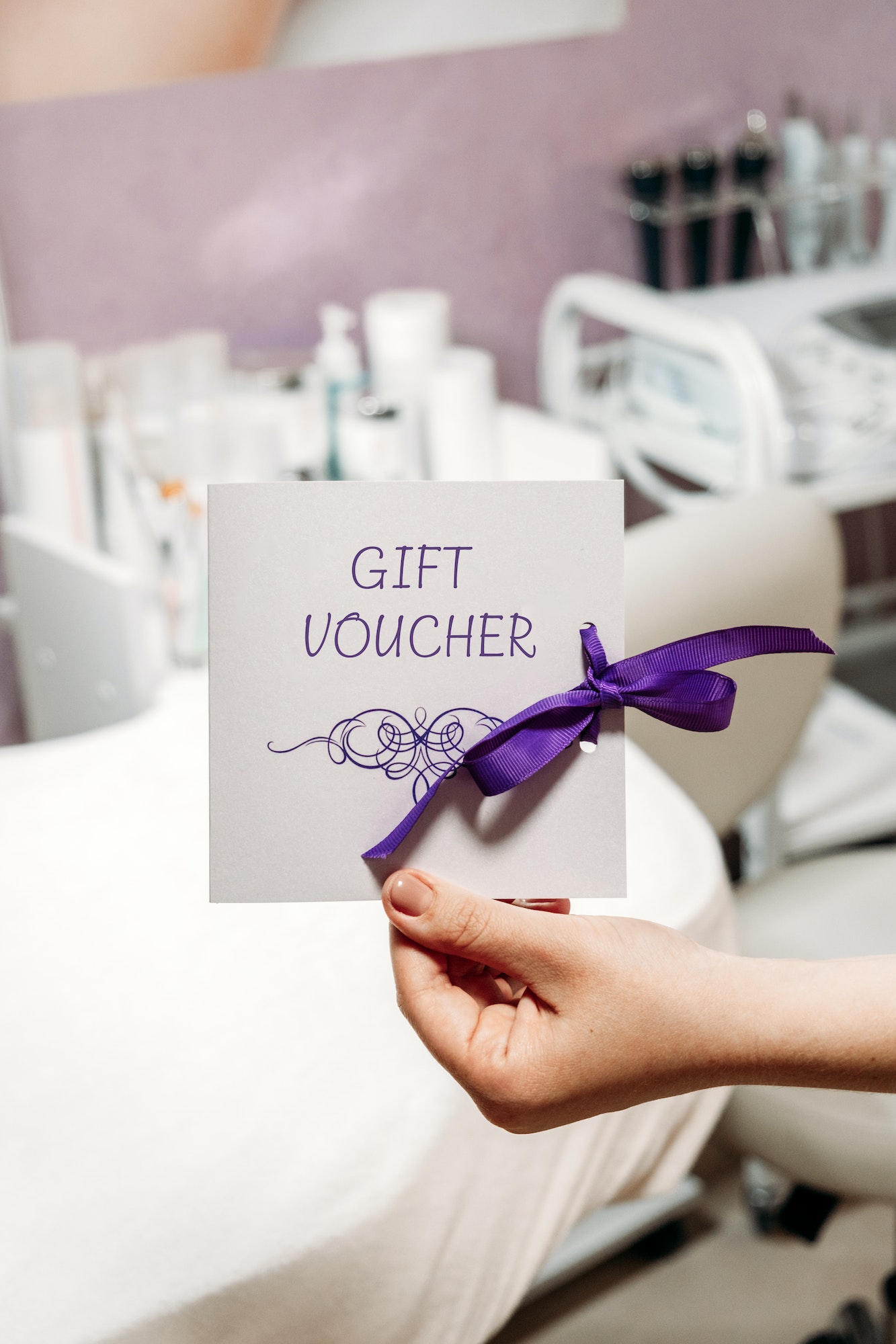 Beauty Salon Gift Certificate. Salon gift vouchers. Cosmetology Gift Card in female cosmetologist